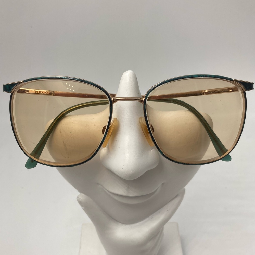 Vintage Safilo Elasta Green Oval Sunglasses Frames
